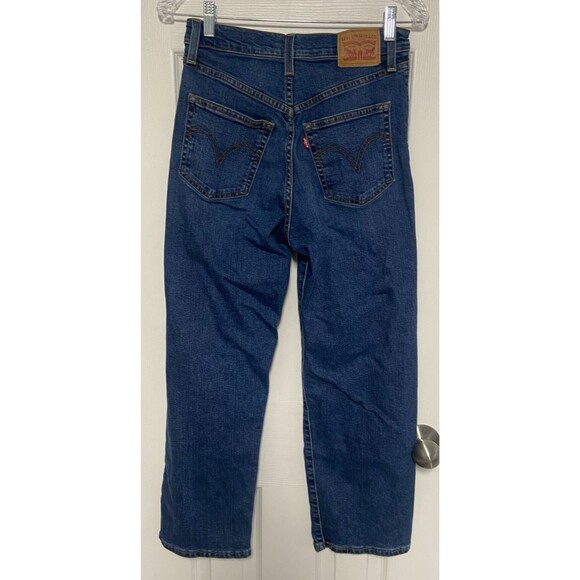 Levi's Jeans Women's 27 On My Honor Blue Denim Ribcage Straight Ankle Button Fly - Picture 4 of 16